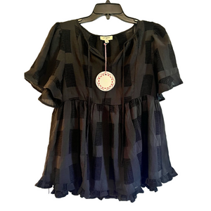 Umgee Black Babydoll Top Women’s Small NWT